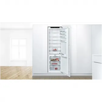 Включите холодильник с 1 Bosch KIF81PFE0 дверью, 289 л, класс E, FreshSense, регулируемое полку, суперкулирование, Vitafresh, H 177 см, серебро
