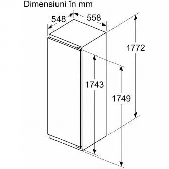 Frigider incorporabil cu o usa Bosch KIR81ADD0, 310 l, FreshSense, Iluminare LED, MultiBox, Clasa D, H 177.5 cm