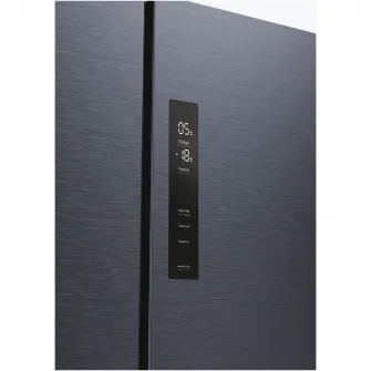Frigider Side by side Cube Haier HCR5919ENMB, 528 l, Total No Frost, Motor Inverter, Sistem Antibacterian, Display LED, Super Cooling, Super Freezing, Clasa E, H 190 cm, Negru