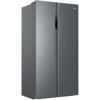 Frigider Side by side Haier HSR3918ENPG, 528l, Total No Frost, Multi air flow, Motor Inverter, Display LED, Super Cooling, Super Freezing, Clasa E, H 177 cm, Argintiu