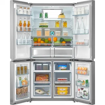 Frigider Side by side Tesla RM6400FMX, 622 l, Total No Frost, LED touch screen, Clasa E, H 193.5 cm, Inox