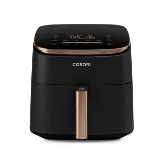 Friteuza cu aer cald, Cosori Turbo Blaze, fara ulei, ecran digital, 1700 W, capacitate de 6 L, 9 functii presetate cu 5 trepte de ventilare, Negru