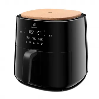 Friteuza cu aer cald Electrolux 700 XL EAF5B, 1500 W, capacitate 5L, 1,4 kg cartofi prajiti, display digital, 3 moduri gatire, 5 programe automate, timer 99 min, avertizare acustica pentru amestecare ingrediente, negru