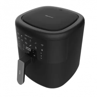 Friteuza cu aer cald, fara ulei Cecotec Bombastik 6000, 1700W, 6L, Control tactil, 12 programe presetate, Negru
