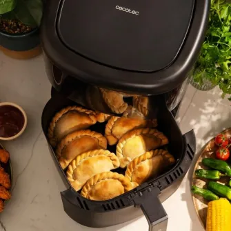 Friteuza cu aer cald, fara ulei Cecotec Bombastik 6000, 1700W, 6L, Control tactil, 12 programe presetate, Negru