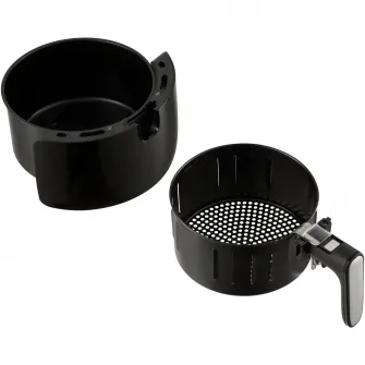 Friteuza cu aer cald FRAM Airfryer FAF-1500BK, gatire fara ulei, 1500W, capacitate cos 3.2L, vas detasabil anti-adeziv, termostat reglabil 80-200˚C, timer 30 min, negru