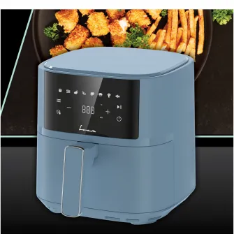 Friteuza cu aer cald Fram FAF-B6BL17SQ, 1700W-2200W, capacitate 5.7L, 8 programe presetate, panou de comanda electronic, timp maxim de preparare: 60 min, Albastru