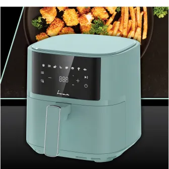Friteuza cu aer cald Fram FAF-B6GR17SQ, 1700W-2200W, capacitate 5.7L, 8 programe presetate, panou de comanda electronic, timp maxim de preparare: 60 min, Verde
