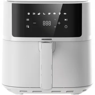 Friteuza cu aer cald Heinner HAF-B6WH17SQ, 1700w, capacitate cos 5.7l, display digital, termostat reglabil 80-200 grade, Alb