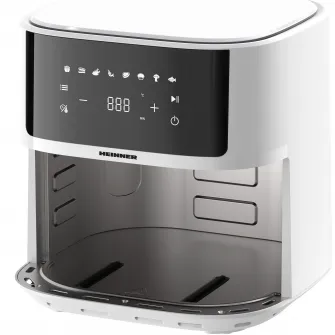 Friteuza cu aer cald Heinner HAF-B6WH17SQ, 1700w, capacitate cos 5.7l, display digital, termostat reglabil 80-200 grade, Alb