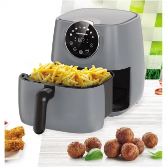 Friteuza cu aer cald Heinner smartfry HAF-B6GREY1700, 1700w, capacitate 5.7l, display digital cu control touch, termostat reglabil 80-200 grade, timer 60 min, Gri antracit
