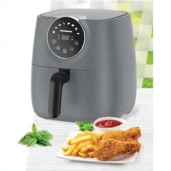 Friteuza cu aer cald Heinner smartfry HAF-B6GREY1700, 1700w, capacitate 5.7l, display digital cu control touch, termostat reglabil 80-200 grade, timer 60 min, Gri antracit