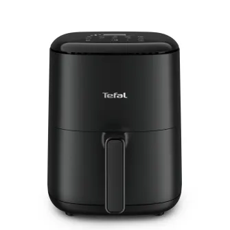 Friteuza cu aer cald Tefal Easy Fry Compact EY145810, 1300W, 10 programe, capacitate 3L, ecran tactil, vas detasabil antiaderent, oprire automata, negru