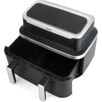Friteuza dubla cu aer cald Heinner match&sinc HAF-DDB9BK26 , 2600w, capacitate totala 9l, control digital individual, termostat reglabil 60-220 grade, Negru
