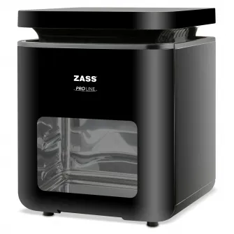 Friteuza multifunctionala (tip cuptor) cu aer cald ZASS Pro Line ZAF 10, 1400W, capacitate 6 L, Panou de control digital dublu, Fereastra Transparenta, Temperatura ajustabila, Functie deshidratare, 8 programe prestabilite, Negru