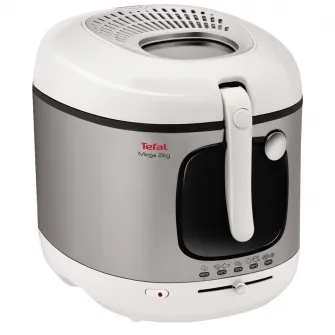 Friteuza Tefal Mega FR480015, XXL, 2100 W, 3.3L, temperatura ajustabila 150-190°C, filtru mirosuri neplacute, alb/gri