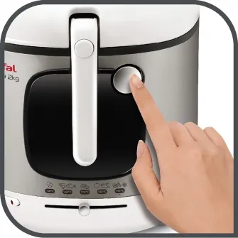 Friteuza Tefal Mega FR480015, XXL, 2100 W, 3.3L, temperatura ajustabila 150-190°C, filtru mirosuri neplacute, alb/gri