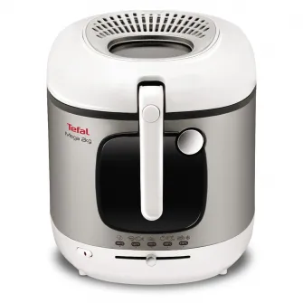 Friteuza Tefal Mega FR480015, XXL, 2100 W, 3.3L, temperatura ajustabila 150-190°C, filtru mirosuri neplacute, alb/gri