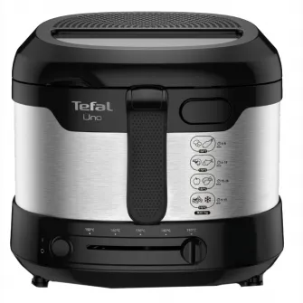 Friteuza Tefal Uno FF215D30, 1350W, 1.8L, termostat reglabil 150 - 190°C, 4 persoane, monitorizare usoara, negru/argintiu