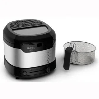 Friteuza Tefal Uno FF215D30, 1350W, 1.8L, termostat reglabil 150 - 190°C, 4 persoane, monitorizare usoara, negru/argintiu