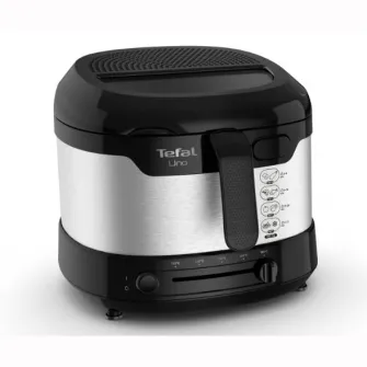 Friteuza Tefal Uno FF215D30, 1350W, 1.8L, termostat reglabil 150 - 190°C, 4 persoane, monitorizare usoara, negru/argintiu