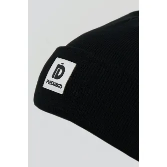 Fundango, Caciula din tricot cu aplicatie logo Kingdom, Negru