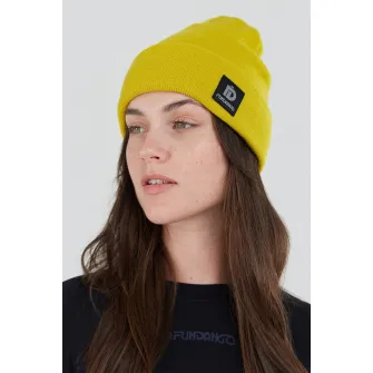 Fundango, Caciula din tricot cu aplicatie logo Nahu, Verde lime