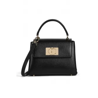 Furla, Geanta crossbody din piele 1927, Negru/Auriu