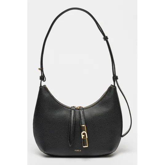 Furla, Geanta din piele cu bareta de umar Goccia, Negru