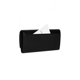 Furla, Portofel pliabil cu logo metalic 1927 XL, Negru