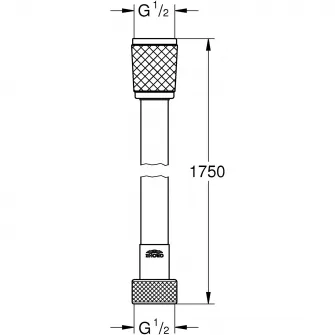 Furtun de dus Grohe VitalioFlex 287422432, universal, 1/2 x 1/2, 1.75 m, anti-rasucire, mat, negru