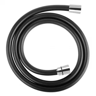 Furtun flexibil dus Ferro, conic, PVC 150 cm, negru/crom