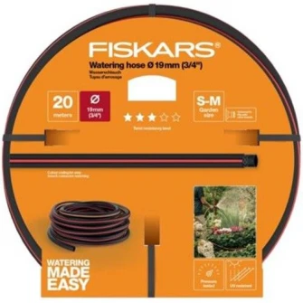 Furtun gradina Fiskars 1027109, diametru 19mm (3/4"), 20 m lungime, rezistenta la rasucire, 3 straturi, rezistet la UV