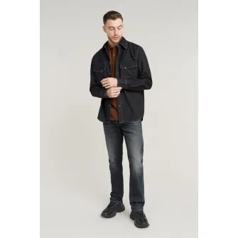 G-STAR, Blugi regular fit din amestec de bumbac, Gri inchis, W30-L32