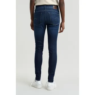 G-Star, Blugi skinny cu talie medie, Albastru inchis, W25-L32
