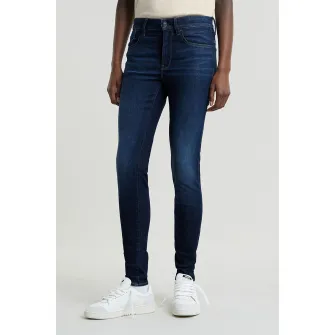 G-Star, Blugi skinny cu talie medie, Albastru inchis, W27-L32