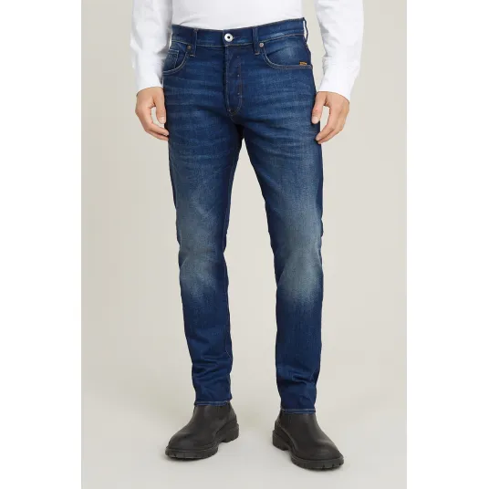 G-STAR, Blugi slim fit 3301, Albastru inchis, W31-L32