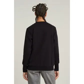 G-Star, Bluza de trening din amestec de bumbac organic, Negru, S