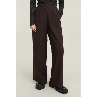 G-Star, Pantaloni uni cu croiala ampla, Maro inchis, 26