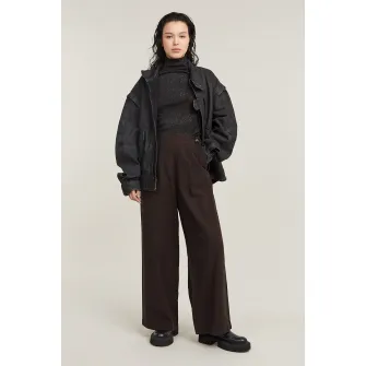 G-Star, Pantaloni uni cu croiala ampla, Maro inchis, 26
