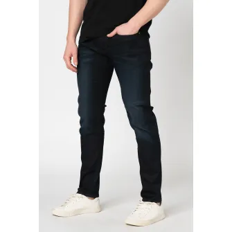 G-Star RAW, Blugi slim fit din amestec de lyocell, cu aspect decolorat, Bleumarin inchis, W31-L32