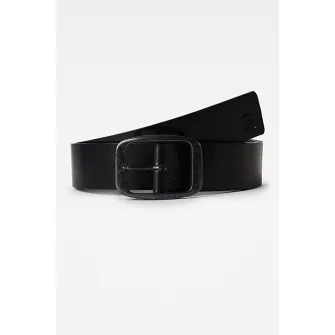 G-Star Raw, Curea de piele cu catarama Mett, Negru, 90