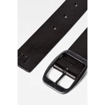 G-Star Raw, Curea de piele cu catarama Mett, Negru, 95