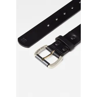 G-Star RAW, Curea de piele Dast, Negru, 90 CM Standard