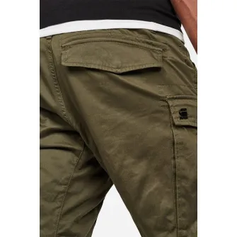G-Star RAW, Pantaloni cargo cu mansete cu snur si buzunare Rovic, Verde englez, W33-L32