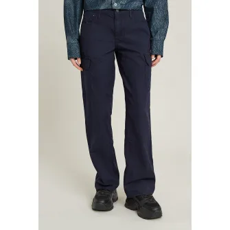 G-Star RAW, Pantaloni cargo cu talie inalta, Bleumarin, W25-L32