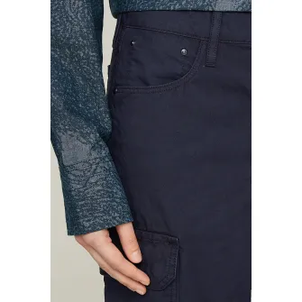 G-Star RAW, Pantaloni cargo cu talie inalta, Bleumarin, W25-L32
