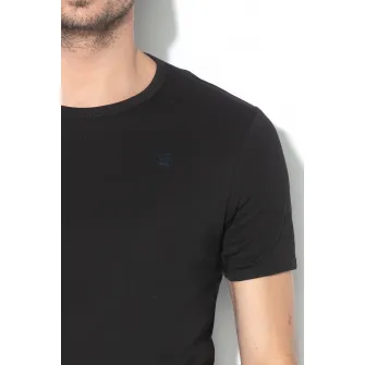 G-Star RAW, Tricou de bumbac organic cu detaliu brodat - 2 piese, Negru, S