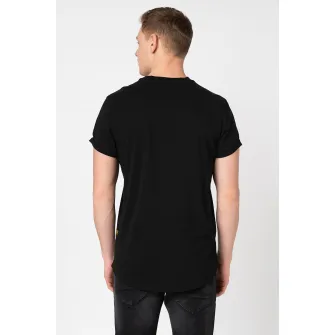 G-Star RAW, Tricou relaxed fit din bumbac organic, Negru/Alb, S