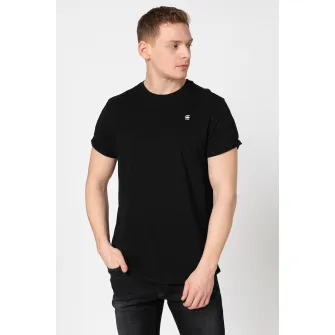 G-Star RAW, Tricou relaxed fit din bumbac organic, Negru/Alb, S